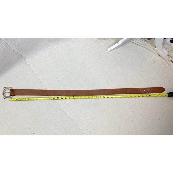 Silpada Designs Brown Genuine Leather Belt with Detailed Silver Buckle L - Picture 8 of 9